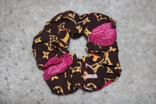 Brown and Yellow Lv scrunchie