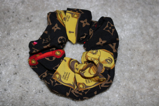 Black Red & Yellow LV scrunchie