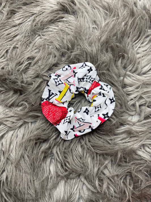 White and red Lv scrunchie