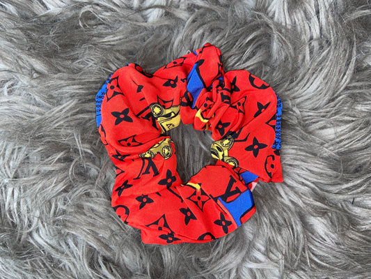 Red and Blue LV scrunchie